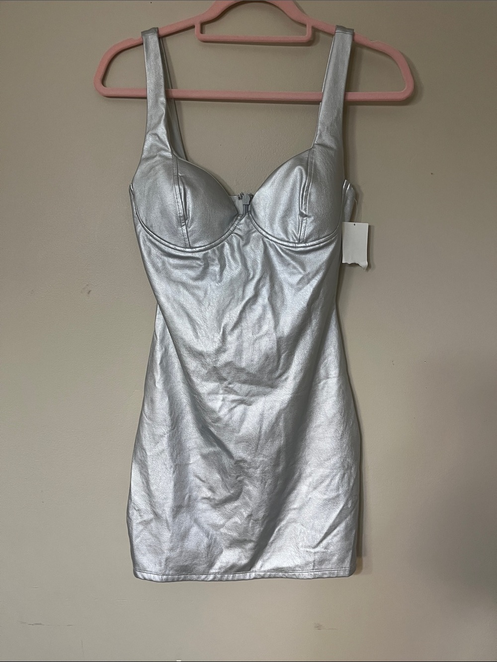 Naked Wardrobe Silver Metallic Mini